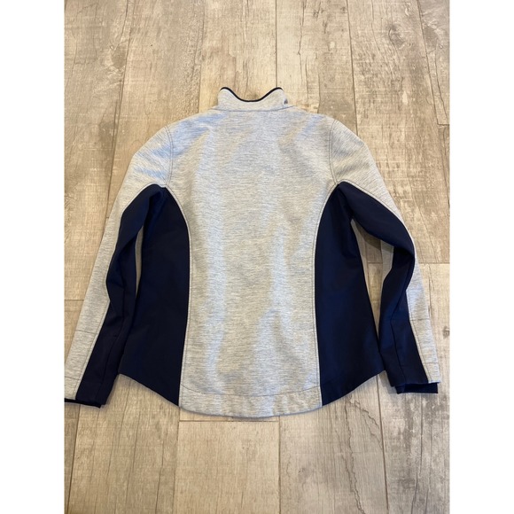 Cinch Womens Bonded Jacket Grey Navy Blue Full Zip Fleece Lined Mock Neck - Picture 7 of 9